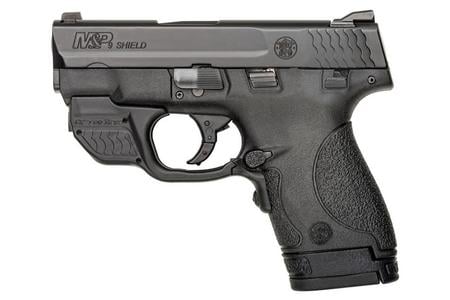 SMITH AND WESSON MP9 Shield 9mm Centerfire Pistol with Green Crimson Trace Laserguard (LE)