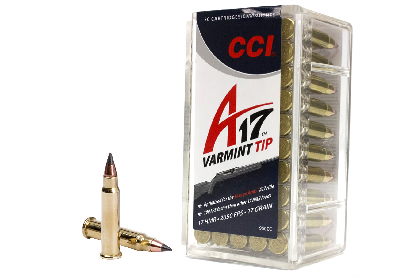 CCI AMMUNITION 17 HMR 17 GR VARMINT TIP A17