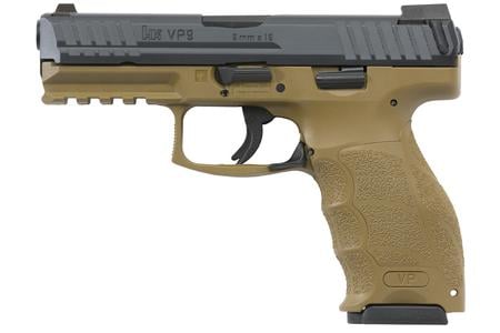 H  K VP9 9mm Flat Dark Earth (FDE) Striker-Fired Pistol