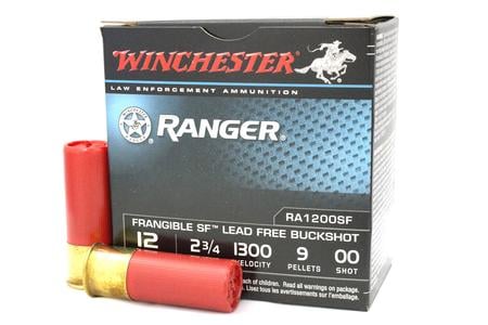 WINCHESTER AMMO 12 Gauge 2 3/4-in 9 Pellets 00 Buck Lead Free Frangible SF 25/Box (LE)