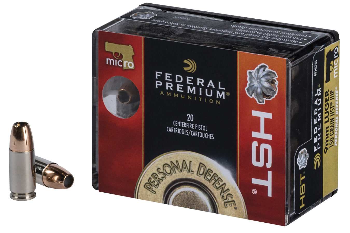 FEDERAL AMMUNITION 9MM 150 GR HST JHP PERSONAL DEFENSE MICRO