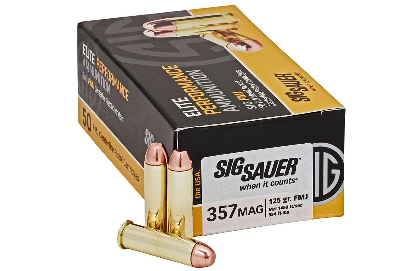 SIG SAUER 357 MAG 125 GR ELITE BALL FMJ