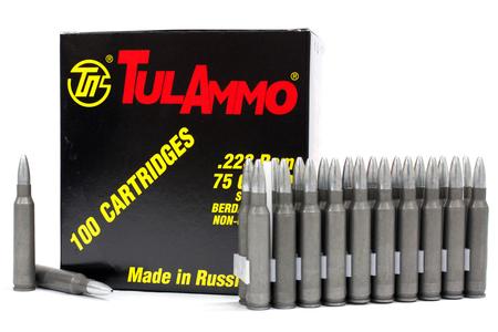 TULA AMMO 223 Rem 75 gr HP Steel Cased 100/Box
