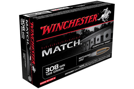 WINCHESTER AMMO 308 Win 168 gr HPBT Match 20/Box