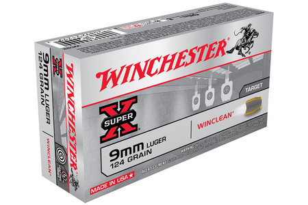 WINCHESTER AMMO 9mm Luger 124 gr Winclean Brass 50/Box