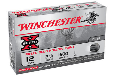 WINCHESTER AMMO 12 Ga 2 3/4 Slug 1 oz Rifled Super X 5/Box