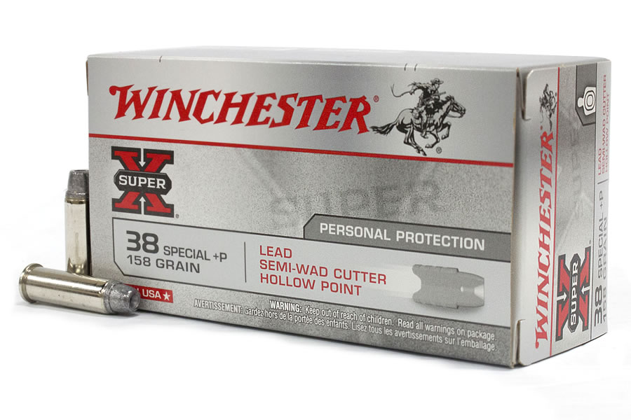 WINCHESTER AMMO 38 SPL +P 158 GR LEAD SWC SUPER-X