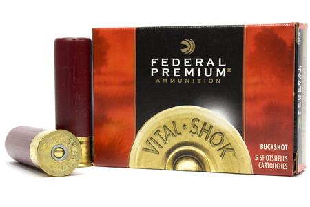 FEDERAL AMMUNITION 12 Gauge 3-in Magnum 15 Pellet - 00 Buck Vital Shok 5/Box