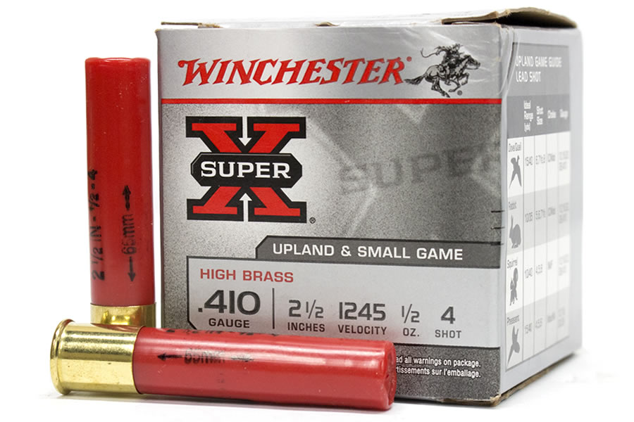 WINCHESTER AMMO 410 GA 2-1/2 IN 1/2 OZ HIGH BRASS HEAVY GAME SUPER-X