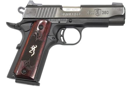 BROWNING FIREARMS 1911-380 Medallion Pro Compact 380 ACP with Checkered Rosewood Grips