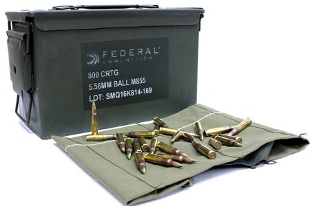 FEDERAL AMMUNITION 5.56mm 62 gr M855 Lake City Green-Tip 800 Rounds in Ammo Can
