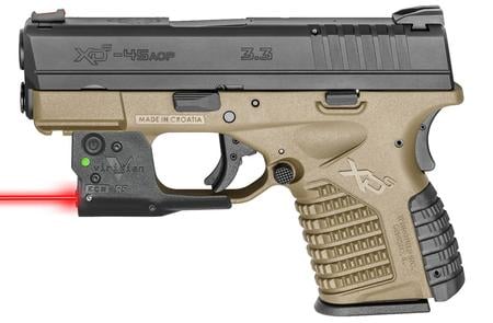 SPRINGFIELD XDS 3.3 Single Stack 45ACP FDE Essentials Package with Viridian R5 Red Laser