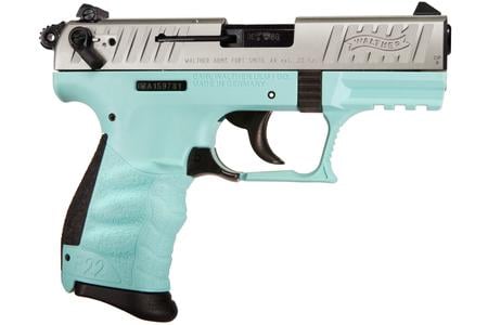 WALTHER P22 22LR Rimfire Pistol with Angel Blue Frame