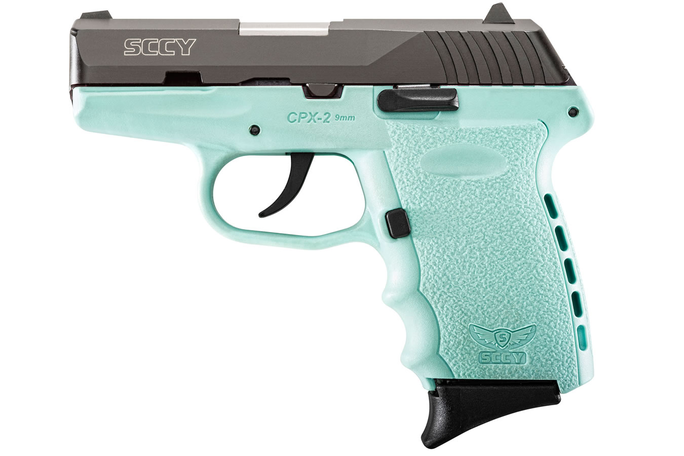 SCCY CPX-2 9MM BLUE PISTOL WITH BLACK SLIDE