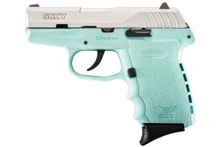 SCCY CPX-2 9mm Aqua Blue Pistol with Stainless Slide