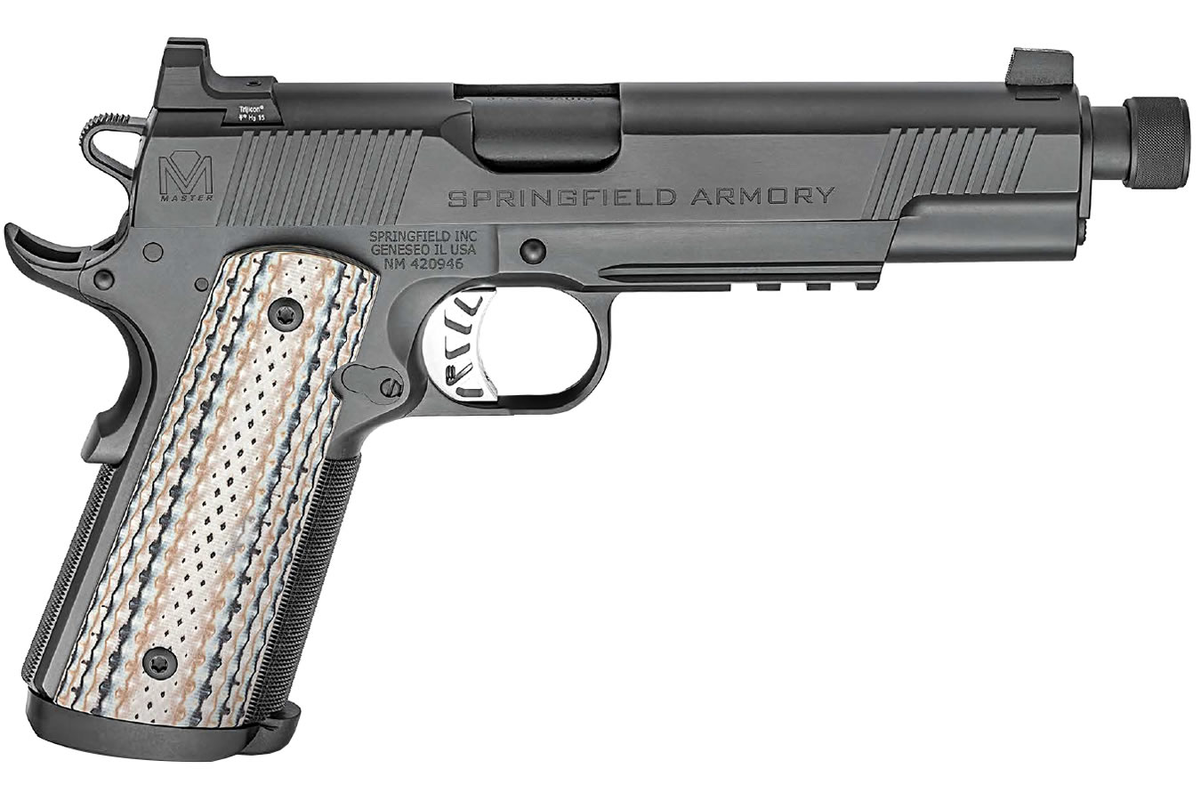 Springfield 1911 Master Class Silent Operator 45ACP Black Nitride with Threaded Barrel