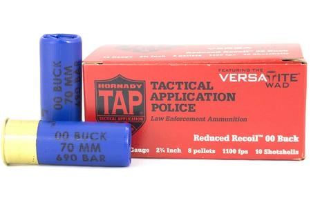 Hornady 12 Ga 2 3/4 TAP Reduced Recoil 00 Buck Trade Ammo 10/Box