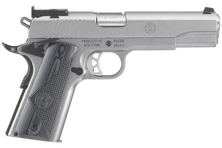 RUGER SR1911 45ACP Stainless Target with Bomar-Style Adjustable Sights