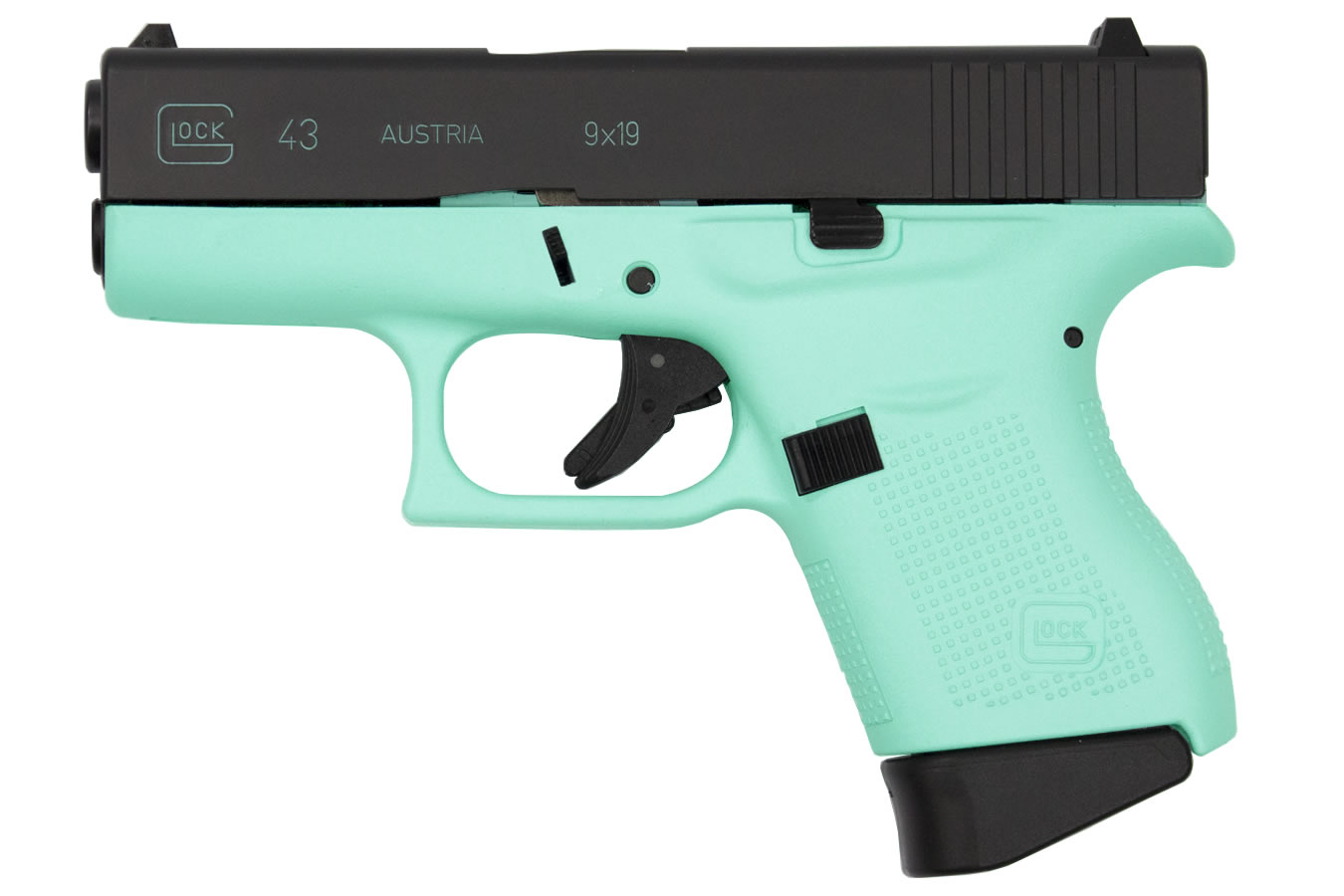 GLOCK 43 9MM AQUA BLUE DURACOAT