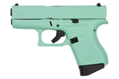 GLOCK 43 9mm Eggshell Blue Single Stack Pistol