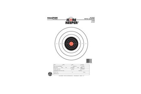 CHAMPION TARGET COMPANY 50 Foot Pistol Slowfire Score Keeper Targets (100 Pack)