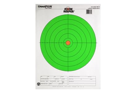 CHAMPION TARGET COMPANY 100 Yard Rifle Large Green Bull Score Keeper (100 Pack)