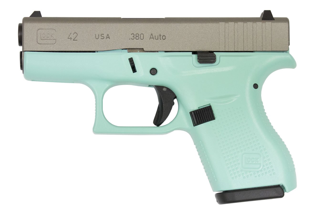 GLOCK 42 380 AUTO EGGSHELL BLUE W/SILVER SLIDE