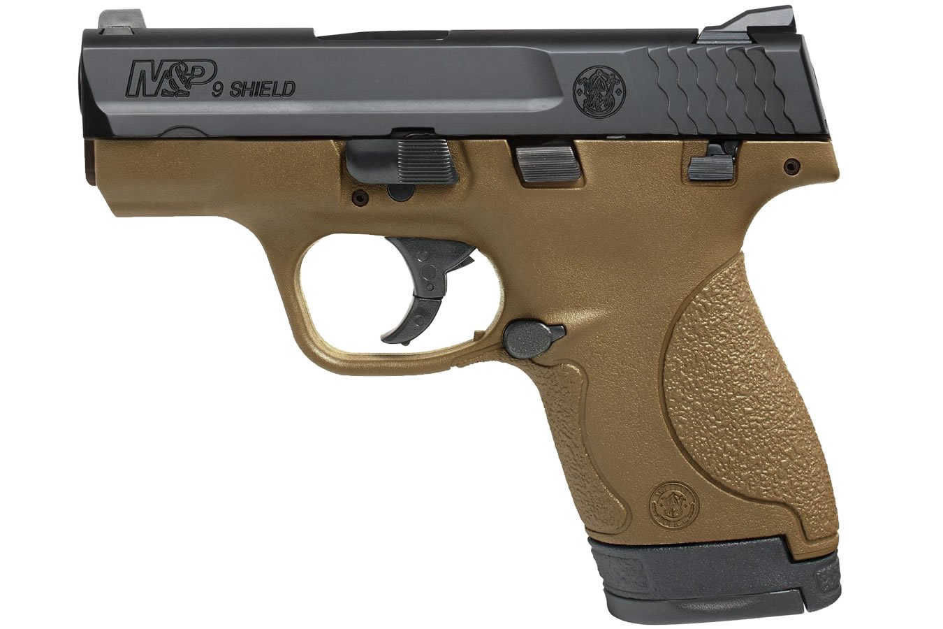 SMITH AND WESSON MP9 SHIELD 9MM FDE WITH THUMB SAFETY