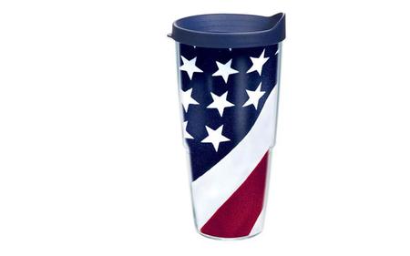 AMERICAN FLAG 24OZ W/LID
