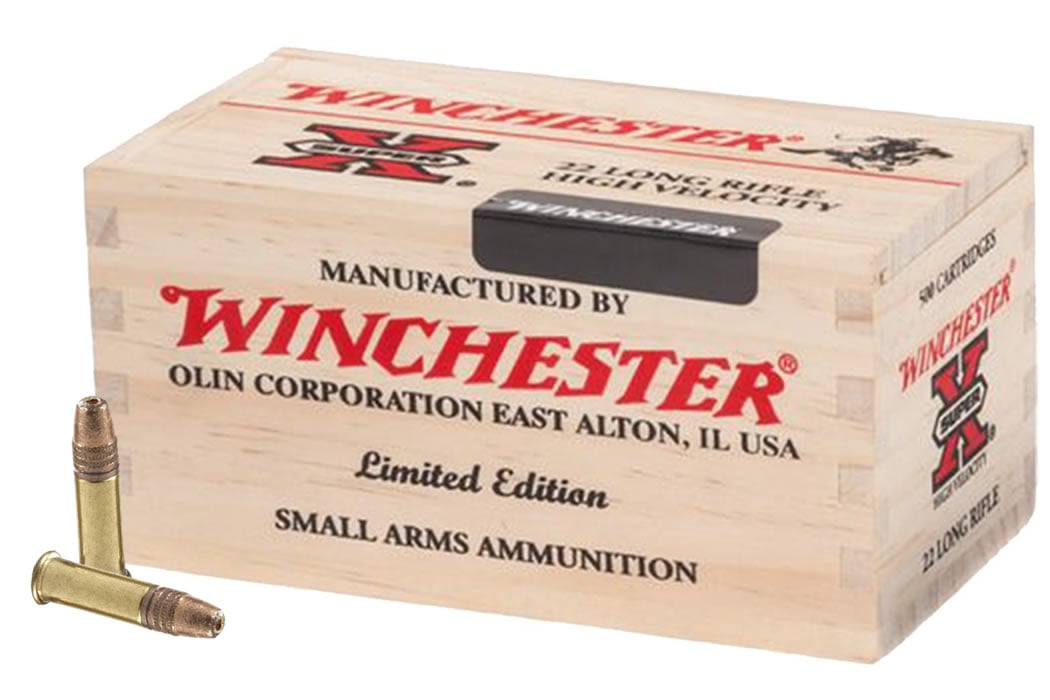 WINCHESTER AMMO 22 LR 36 GR COPPER HP WOODEN BOX