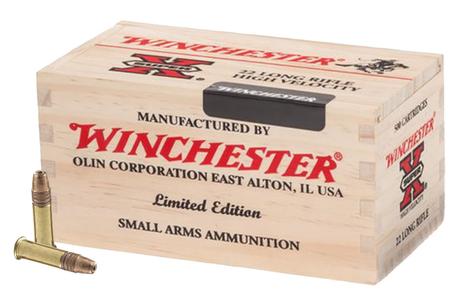WINCHESTER AMMO 22LR 36 gr Copper Plated HP 500 Rounds in Wooden Box (Limited Edition)