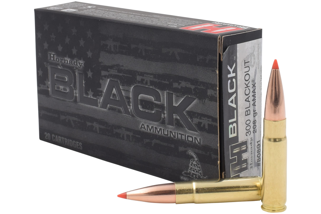 HORNADY 300 BLACKOUT 208 GR A-MAX SUBSONIC BLACK