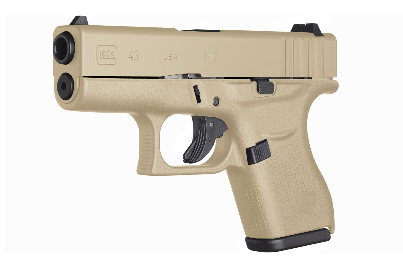 Glock 43 9mm Desert Sand Cerakote Single-Stack Pistol (Made in USA)