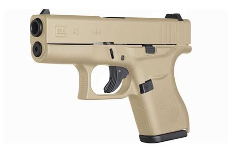 GLOCK 43 9mm Desert Sand Cerakote Single-Stack Pistol (Made in USA)