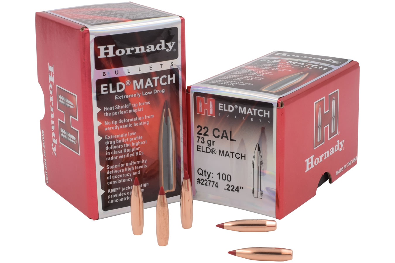 HORNADY 22 CAL .224 73 GR ELD MATCH