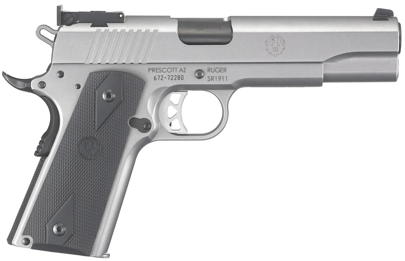 Ruger SR1911 10mm Auto Full Size Pistol With Stainless Finish 