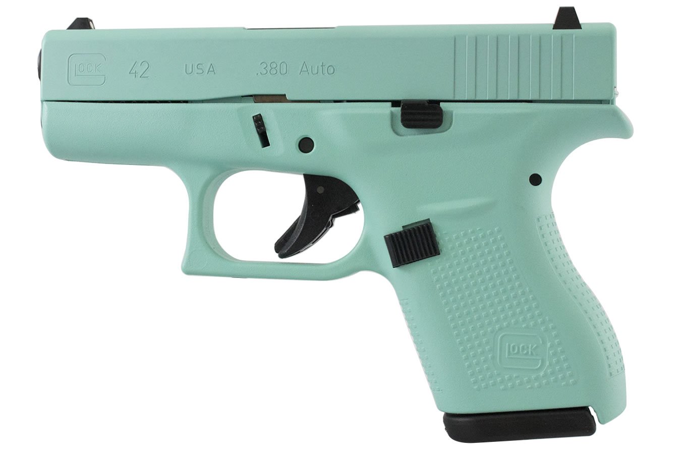 Glock 42 .380 Auto Eggshell Blue Cerakote Single Stack Pistol Vance Outdoors