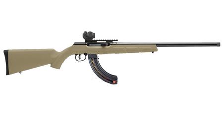 SAVAGE A22 22LR Flat Dark Earth (FDE) Semi-Auto Rifle wit Bushnell TRS-25 Red Dot and 2
