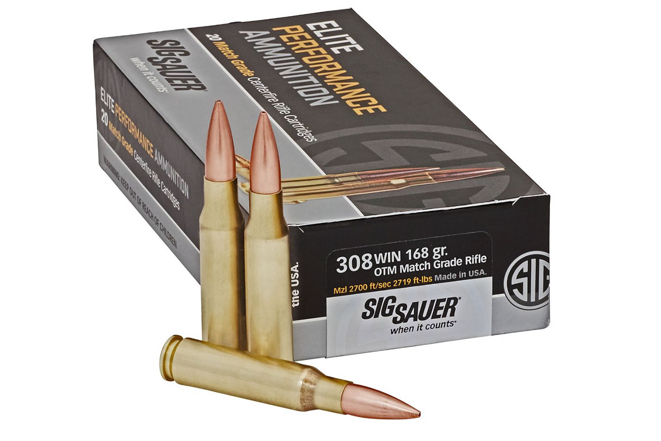 SIG SAUER 308 WIN 168 GR ELITE MATCH GRADE OTM