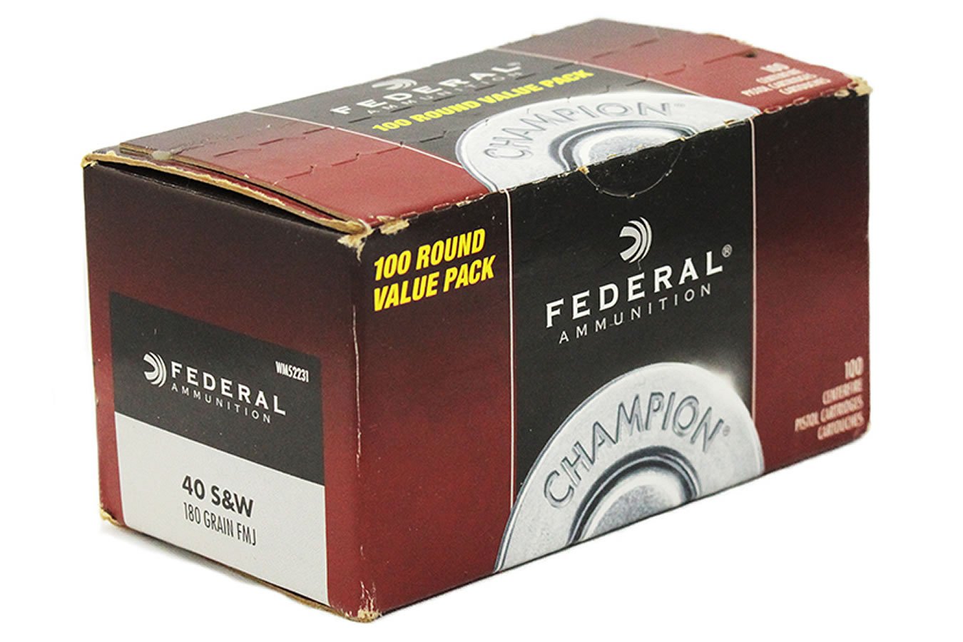 Federal 40 S&W 180 gr FMJ Police Trade Ammo 100/Box