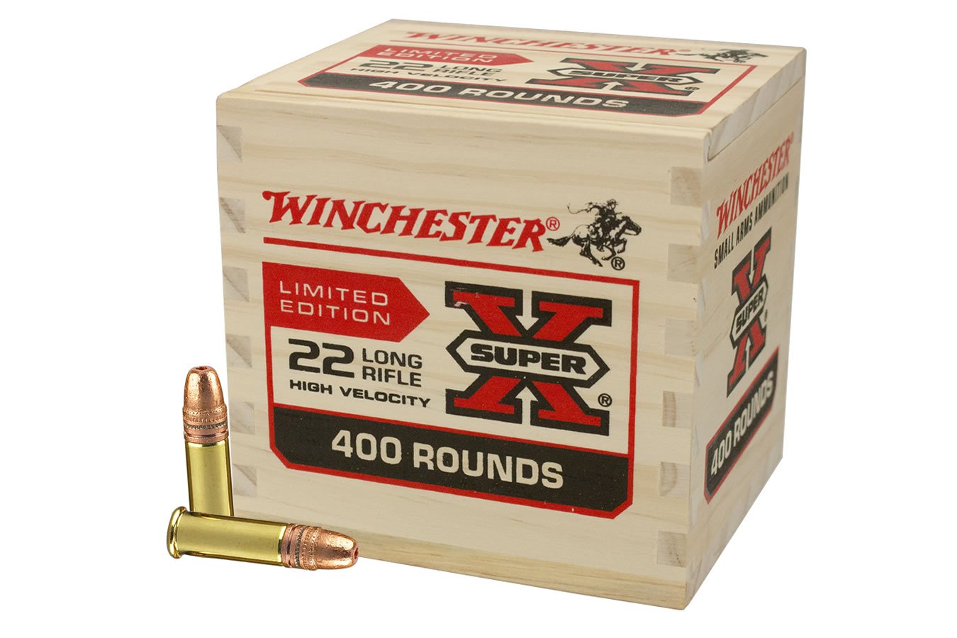 WINCHESTER AMMO 22 LR 36 GR COPPER HP WOODEN BOX 400 RDS