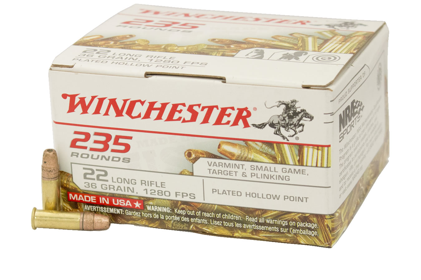 WINCHESTER AMMO 22 LR 36 GR CPHP 235 RDS