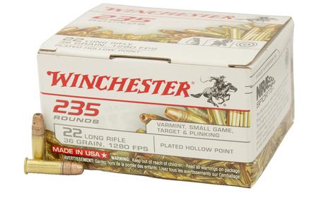 WINCHESTER AMMO 22LR 36 gr Copper Plated Hollow Point 235 Round Brick