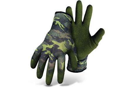 HI VIS NYLON KNIT LATEX PALM CAMO