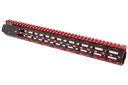 LEAPERS UTG Pro M-Lok AR15 15-Inch Super Slim Rail (Black and Red 2-Tone)