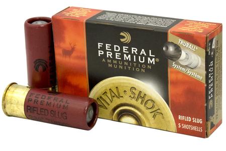 FEDERAL AMMUNITION 12 Gauge 2-3/4 In 1 oz. Rifled Hollow Point Slug Vital-Shok 5/Box