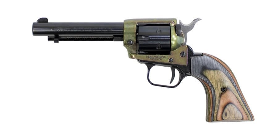 Heritage Rough Rider 22LR Case Hardened Rimfire Revolver with Green Laminate Grips