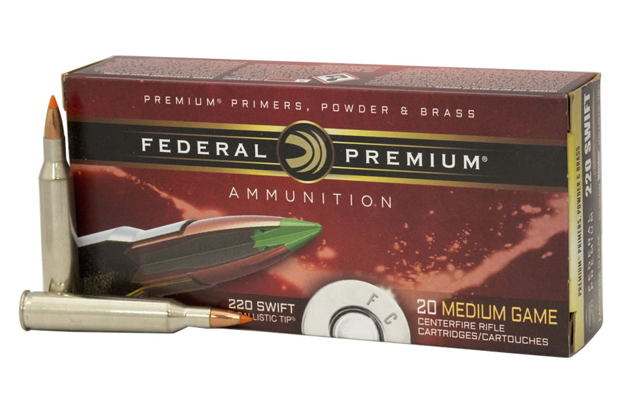 FEDERAL AMMUNITION 220 SWIFT 40 GR NOSLER BALLISTIC TIP VITAL-SHOK