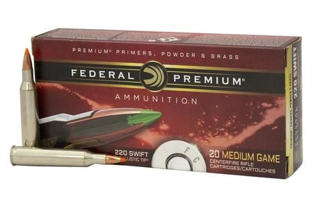 FEDERAL AMMUNITION 220 Swift 40 gr Nosler Ballistic Tip V-Shok 20/Box