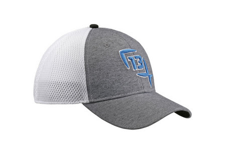 THE DUKE FLEXFIT HAT HEATHER/BLUE LOGO